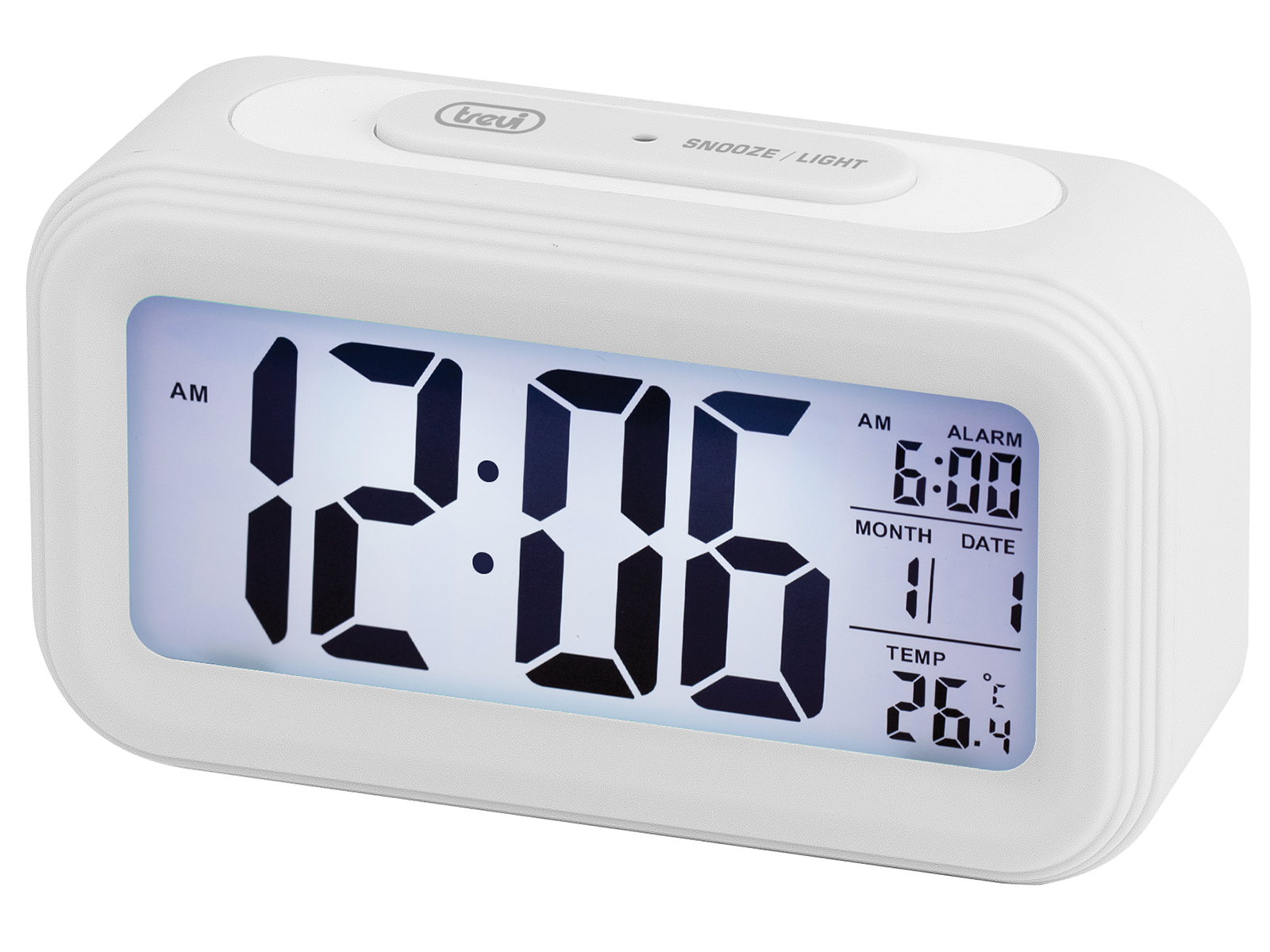 Orologio Digitale con Sveglia e Termometro Trevi SLD 3068 S Bianco